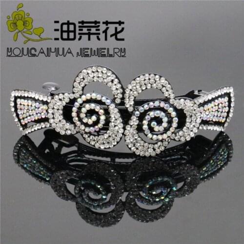 Pure White Roses Flower Wedding Hair Accessories for Bride Hairpins Crystal Rhinestone Decorations Hair Clip for Women Barrettes