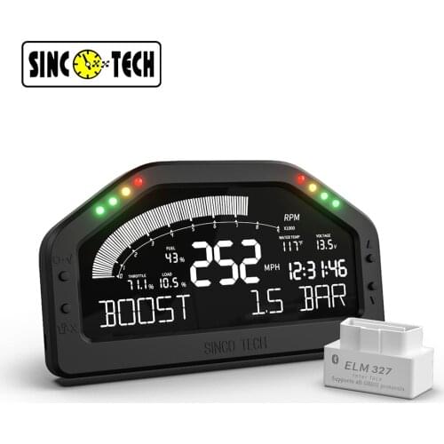 DO921 Sinco Tech Dashboard Race Display OBDll Bluetooth Gauge Multicolor Screen
