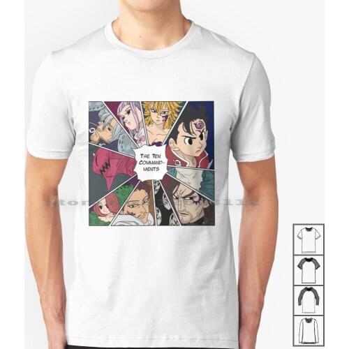 The Ten Commandments T Shirt 100% Cotton Ten Commandments Zeldris Galand Melascule Fraudrin Monspeet Derieri Dolor Drole