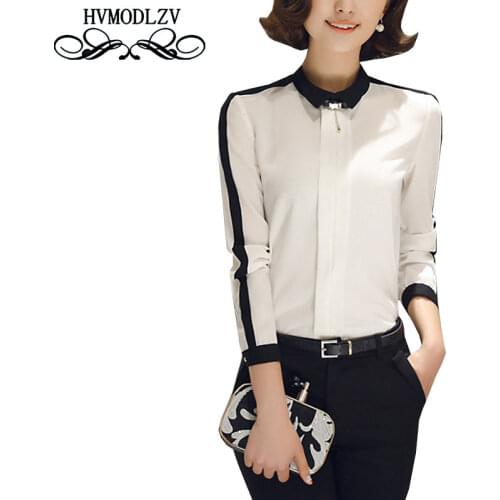 HVMODLZV Stand-up Collar Blouses