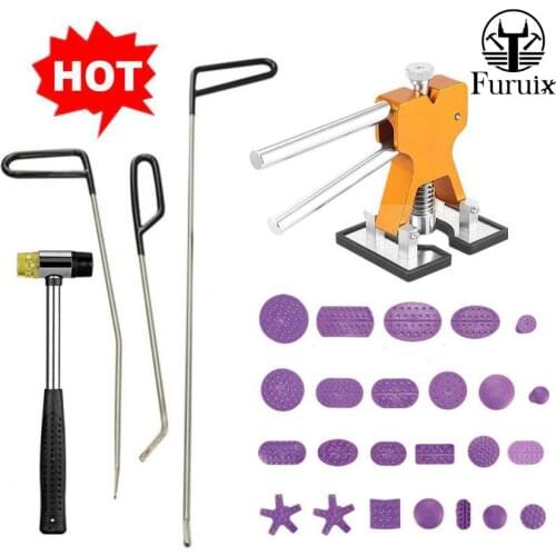 Paintless Dent Repair Tools 3 Pieces of Dent Removal Repair Rods C Style Rods Tool for Car Body Hail Damage Door Dent Removal