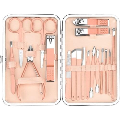 Nail Clipper Kit Case 10/18pcs With a Holder Box Nail Care Set Pedicure Scissor Tweezer Ear pick Utility Manicure Set Tools
