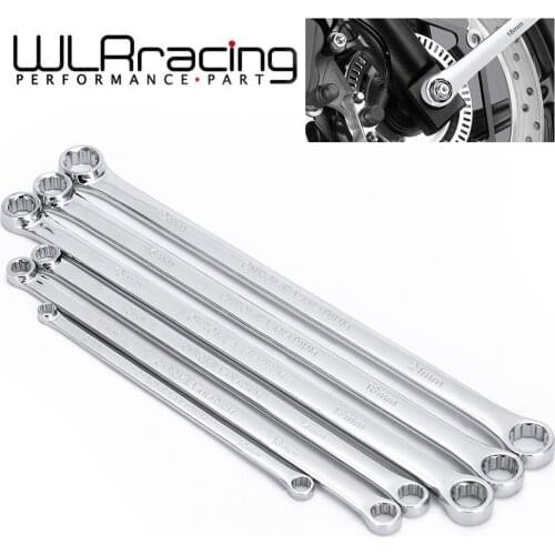 Extra Long Double Head Ratchet Wrench Reversible Ring Spanner Set 6 PCS 8-1011-13 12-14 15-17 16-18 19-21mm W/ Canvas Pouch