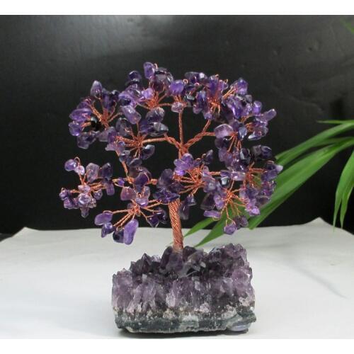 Natural amethyst pachira lucky tree amethyst lucky free shipping