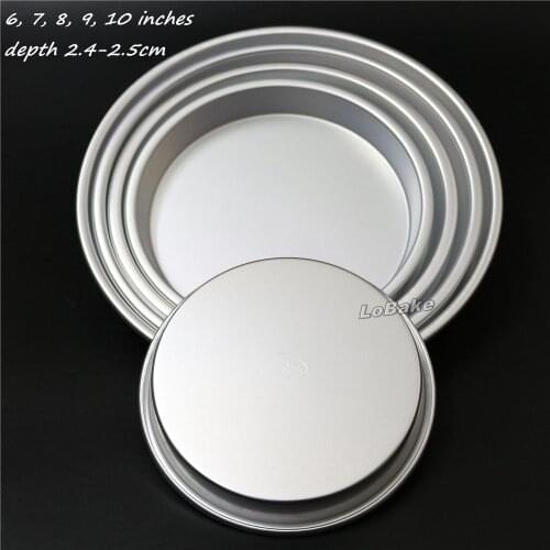 New 6, 7, 8, 9, 10 inches 2.4-2.5cm depth aluminium round shape pizza pans stones set pie baking tray plate mold for bakeware