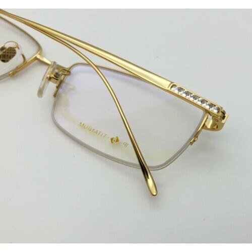 Diamond Pure Titanium Glasses Mens Accessories Fashion Vintage Clear Eyewear Business Transparent Eyeglasses Spectacles Frame
