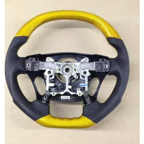 Cuatomized Real Carbon Fiber Sports Steering Wheel Perforated Leather compatible for Toyota Rezi Mark X 2010-2013