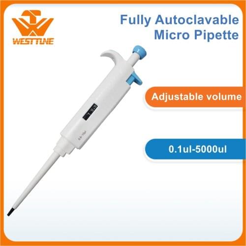 WEST TUNE Micopette Plus Fully Autoclavable Single Channel Adjustable Volume Micro Pipette
