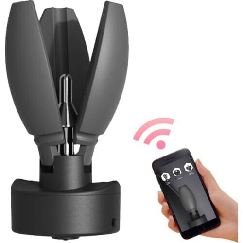 QIUI APP Lock Anal Butt Plug Chastity Device Gay Toy Ass Anal butt plug Lock Male Chastity Belt Adult Sex Toys For Men Women