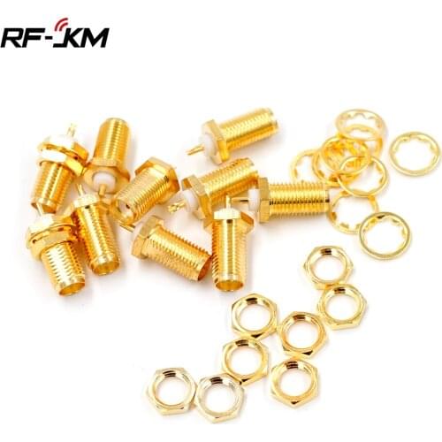 10Pcs/Set SMA RF Connectors SMA Female Nut Bulkhead Handle Deck Clip Solder Cup