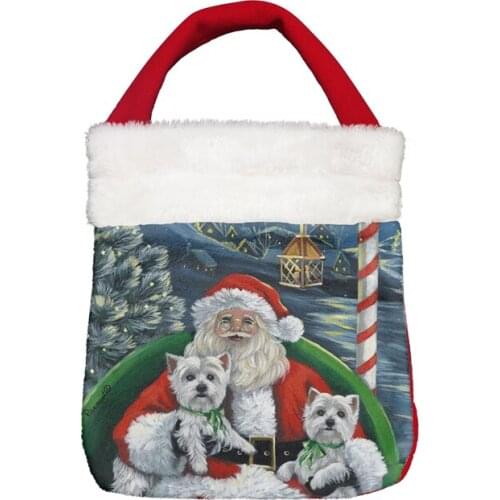 Christmas Gifts Bags Kawaii Santa Claus Pattern Food Cookies candy Portable Pouch Custom Home New Year Party Decor Supplies 6pcs