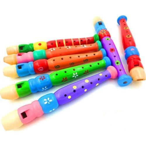 Random 1PC Colorful Children Learning Well Designed Wooden Plastic Kids Piccolo Musical Instrument Education Toy
