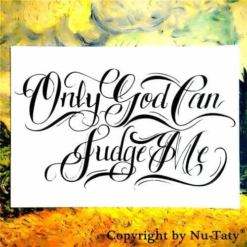 SHNAPIGN Only God Can Judge Me Temporary Tattoo Body Art Flash Tattoo Sticker 21*15cm Waterproof Fake Henna Painless Sticker