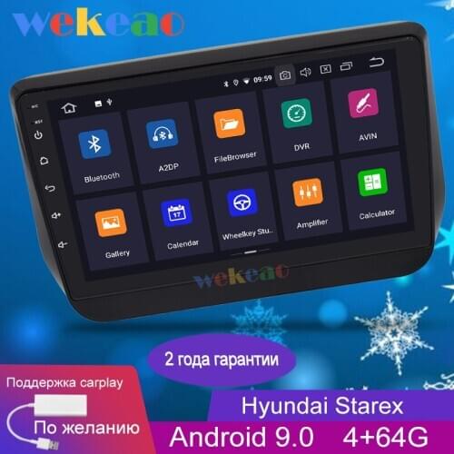Wekeao Touch Screen 9'' Android 9.0 Car Dvd Multimedia Player For Hyundai H1 Starex Grand Car Radio GPS Navigation 2017-2018