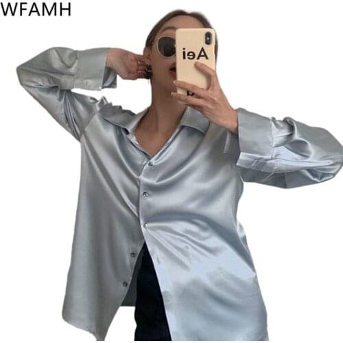 Wfamh Womens Satin Shirts