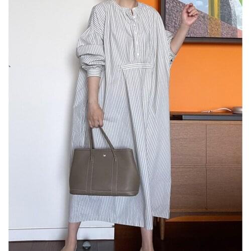 Womens New Long Sleeve Striped Dress thin temperament loose fit fashion tide summer 2021 new arrival X335