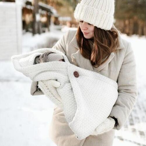 Winter Warm Baby Sleeping Bags Candy Color Knitted Cocoon for Newborns Bebes Swaddle Wrapper Super Soft Infantil Bebes Envelopes