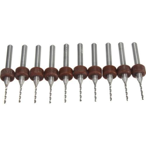 10pcs 1.0mm Carbide End Mill Tungsten Steel Blade CNC/PCB Engraving Bit 3mm Shank