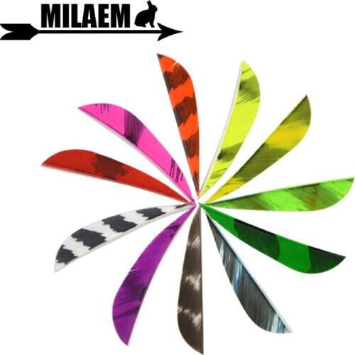 100pcs Archery Turkey Feather 2inch Arrow Fletching Stripe Drop Feather Crossbow Arrow Feather Shooting Hunting Arrow Accessory