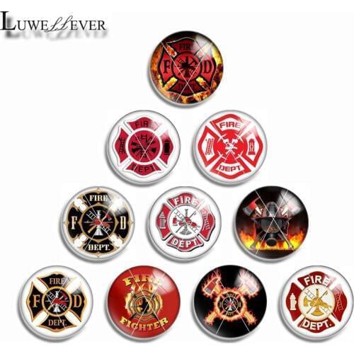 12mm 10mm 14mm 16mm 20mm 25mm 453 10pcs/lot Fireman Mix Round Glass Cabochon Jewelry Finding 18mm Snap Button Charm Bracelet