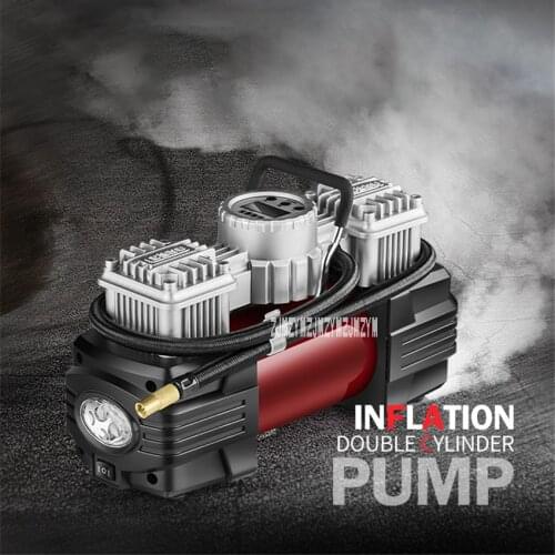 12V Double Cylinder Preset Air Pump 45L/Min Air Compressor Home Inflatable Pump Digital /Mechanical Car Tire Tyre Inflator
