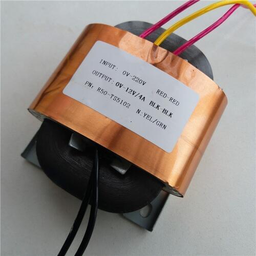 12V 4A R Core Transformer R50 48VA custom transformer 220V with copper shield Pre-decoder Power amplifier