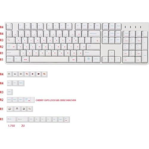 132 Keys PBT Keycaps Japanese Sushi Original Cherry Profile MX Switcher Dye Sublimation for Gaming Mechanical Keyboard Full Set