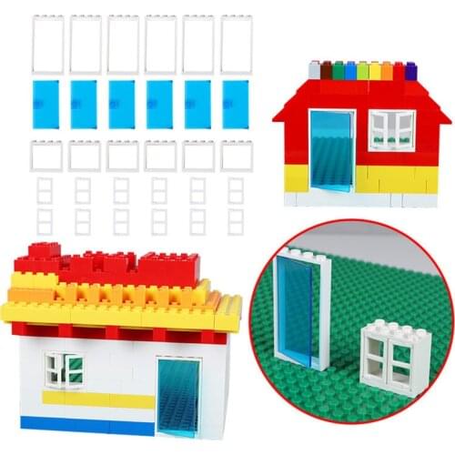 30pcs Small Building Blocks Doors Windows Small Bricks Bulk MOC Parts DIY Educational Creator Compatible All Brands Toys