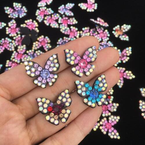 30pcs Rhinestone Butterfly Diamond appliques for Crafts Handmade Accessories Butterfly DIY Hair Clips Decoration