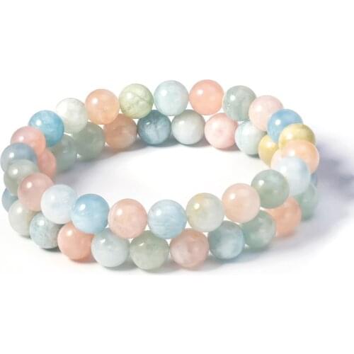 8MM natural Morgan Stone Ball Bracelet Make Candy Colored DIY Bracelet 2 One Pack