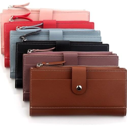 CGCBAG Women Long Wallet High Quality Leather Money Clip Female Card Holder Clutch Bag Casual Multifunction Mobile Phone Bag