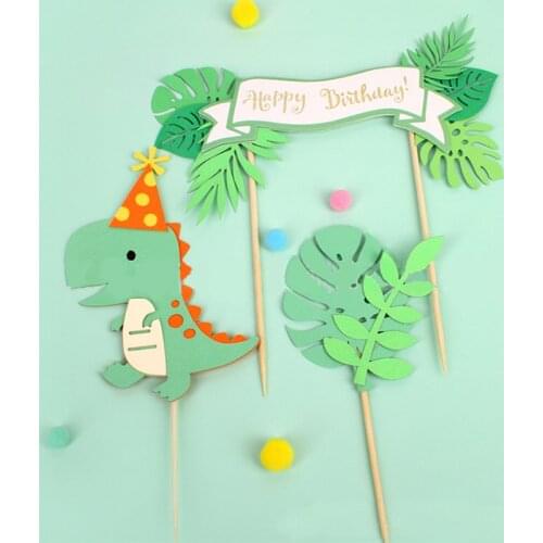 Dinosaur Happy Birthday Party Cake Toppers Dino Jungle Safari Party Jurassic World Roar Kids 1st Birthday Party Rawr Dinosaur