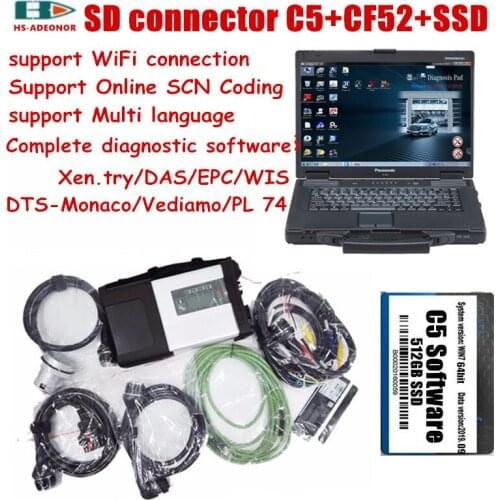 For Benz Complete obd2 car diagnostic tool mb star c5 4G laptop cf52 with Latest software xen.try 2020.12 Dts-Monaco 8.16 etc