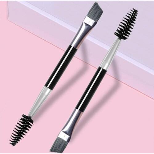 Double Ended 2 in 1 Eyelashes Eyebrow Brush Mascara Wand Applicator Black Lashes Eyelash Extension Tools Plastic Makeup Brushes