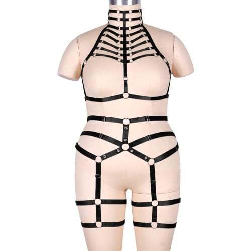 Exotic Accessories Bondage Cage Bra Plump Women Harness Plus Size Underwear Sexy Lingerie Set Dress Dance Rave Garters Belt