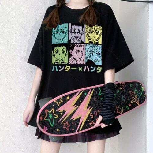 Janpanese Anime Hunter x hunter Killua Hisoka t shirt for Women Kawaii Cute Harajuku y2k tops oversized femme korean style