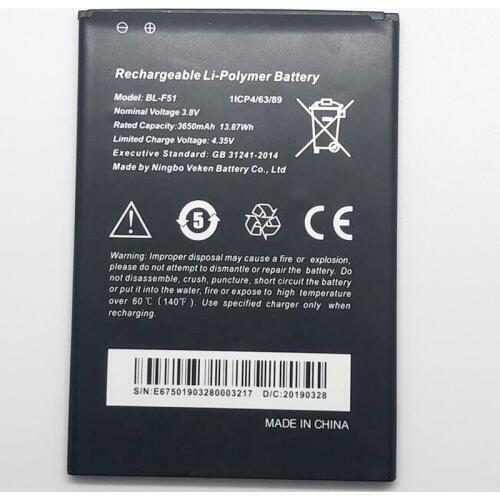 GeLar 3650mAh 3.8V 13.87Wh BL-F51 battery 1ICP4/63/89 For Phicomm batteria