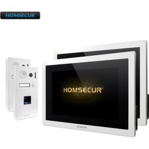 HOMSECUR 4 Wire Hands-free Video Door Entry Phone Call System Fingerprint Access BC061HD-S+BM114HD-S