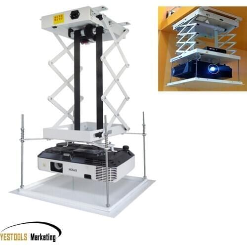 Projector Bracket 80CM Motorized Electric Lift Scissors Projector Ceiling Mount Projector Lift With Wireless Remote