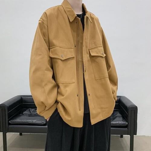 Large Size Cotton Oversize Jacket Mens Fashion Pocket Tooling Jackets Mens Streetwear Loose Hip-hop Bomber Jacket Men M-5XL