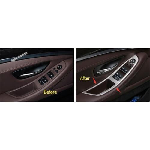 Lapetus Accessories For BMW 5 Series 520i 525i 530i F10 F18 2011 - 2016 Door Armrest Window Lift Switch Button Cover Trim