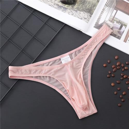Yipihorse Summer Mens briefs sexy Fun Underwear long nose T Pants Hollow Thin Ice Silk Underwear Breathable briefs