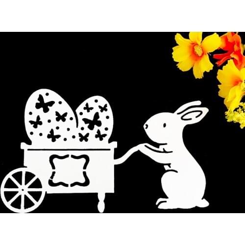 2021 New Bunny Cart Easter Eggs Metal Cutting Die Scrapbook Embossing Album Card Cover Material DIY Manual Production