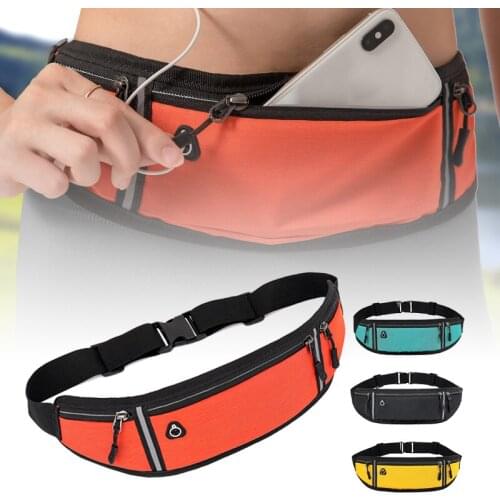 Newly Professional Running Waist Bag with Earphone Jack Sports Belt Pouch Mobile Phone Case Men Women Gym Sports Bags