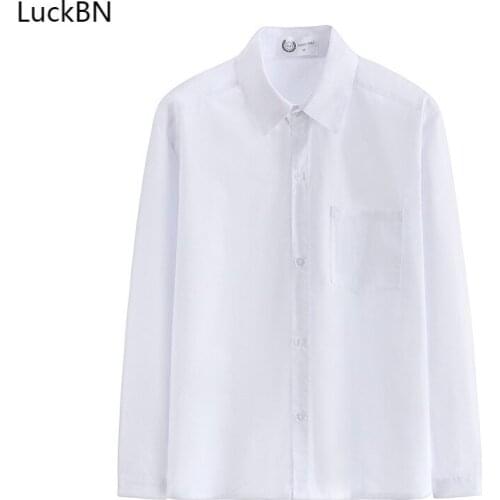 2021 Spring and Autumn New Shirt Japanese College Style Pointed Collar Long-sleeved Overalls School Uniform JK Shirt C1 Clothes