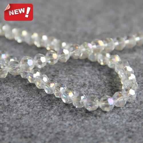 New 8mm Faceted White AB+ colorful glass Crystal beads loose DIY parts Accessories Manual Jewelry making design wholesale
