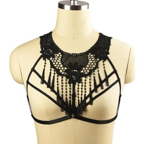 Wholesale fashion Hot koop Sexy Bra Strap Vrouwen Ondergoed Beha Fetish Borst Bondage Femme Jarretellegordel Harnas Lace Beha