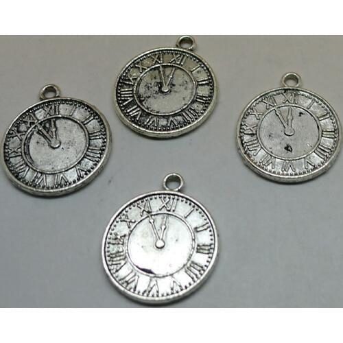 Nevstop 50pcs/lot Realistic Clock Charms 17X20mm Watch Pendant for Handmade Jewelry Accessories