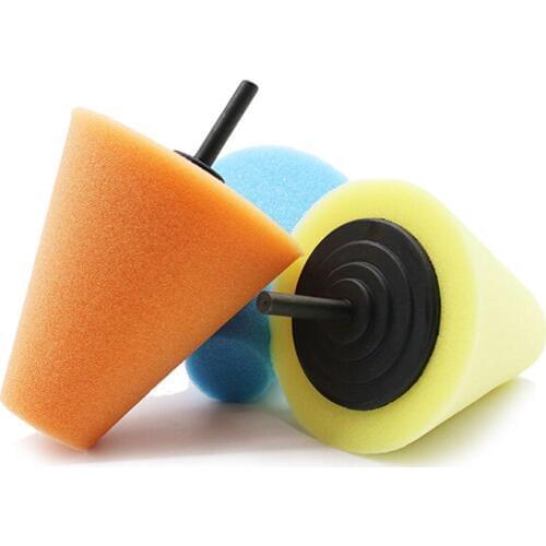 Wheel Bosses Polishing Machine Wheel Hubs Polishing Disk Steel Ring Polisher Cloths & Brushes Cone-shape Polishing Sponges Car T