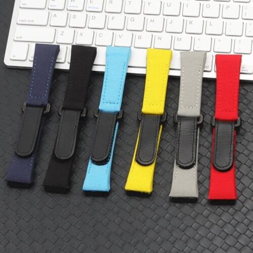 Top quality 25mm men Nylon Canvas Stitching Genuine Leather Watchband For Richard Strap Accessory Man MILLE Watch band